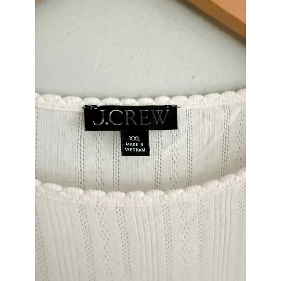 J.Crew | Pointelle short-sleeve T-shirt in Ivory | Sz XXL - Picture 4 of 8